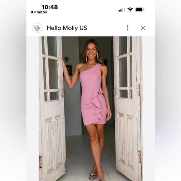 Hello Molly Backstage Passes Dress Hot Pink Womens S 4 Ruched Ruffle - Picture 2 of 12